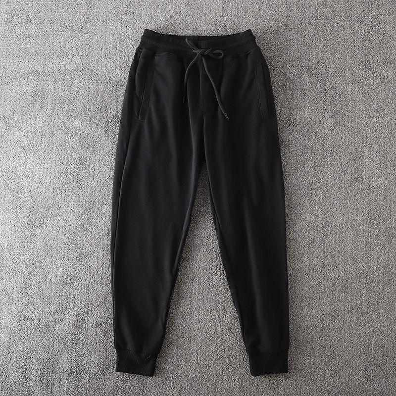 High Weight! Exported to Italy Thickened Foreign Trade Cut the Tag off Autumn and Winter Knitted Sweatpants Men s Clothing Overplus Order Sweat pants Black XL