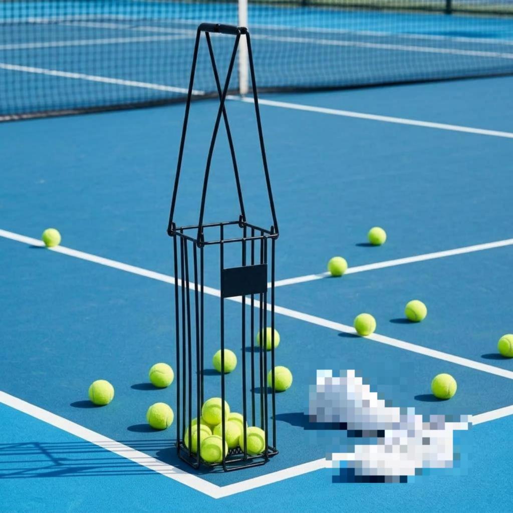 Tennis Ball Picker Open Frame Wire Basket Rectangular Base
