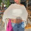 Women Cloak Shawl Mesh Wrap with Pullover Sweater Travel Wrap-around Hem Lightweight Summer Clothing