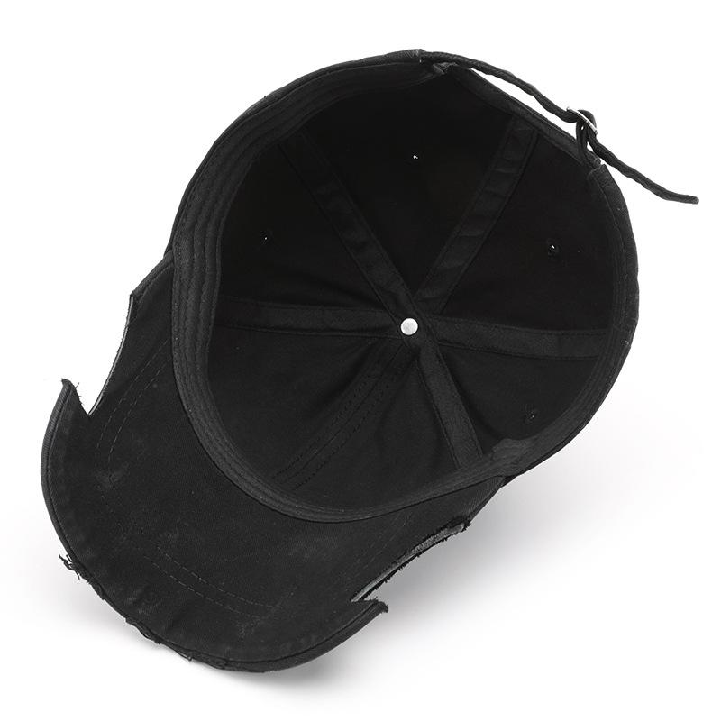 Retro women's solid color light board scissors ripped cap outdoor sports men's travel sunscreen baseball cap