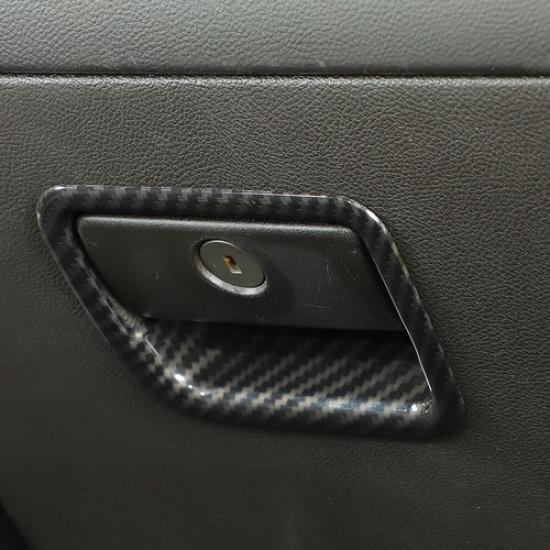 Carbon Fiber Co-pilot Storage Box Handle Cover Trim For 2010-15 Chevrolet Camaro
