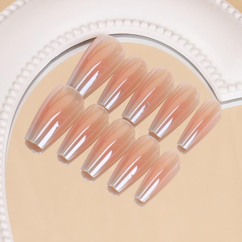 Ins Style Press On Nails Butterfly Pearl Handmade Fake Removable Women