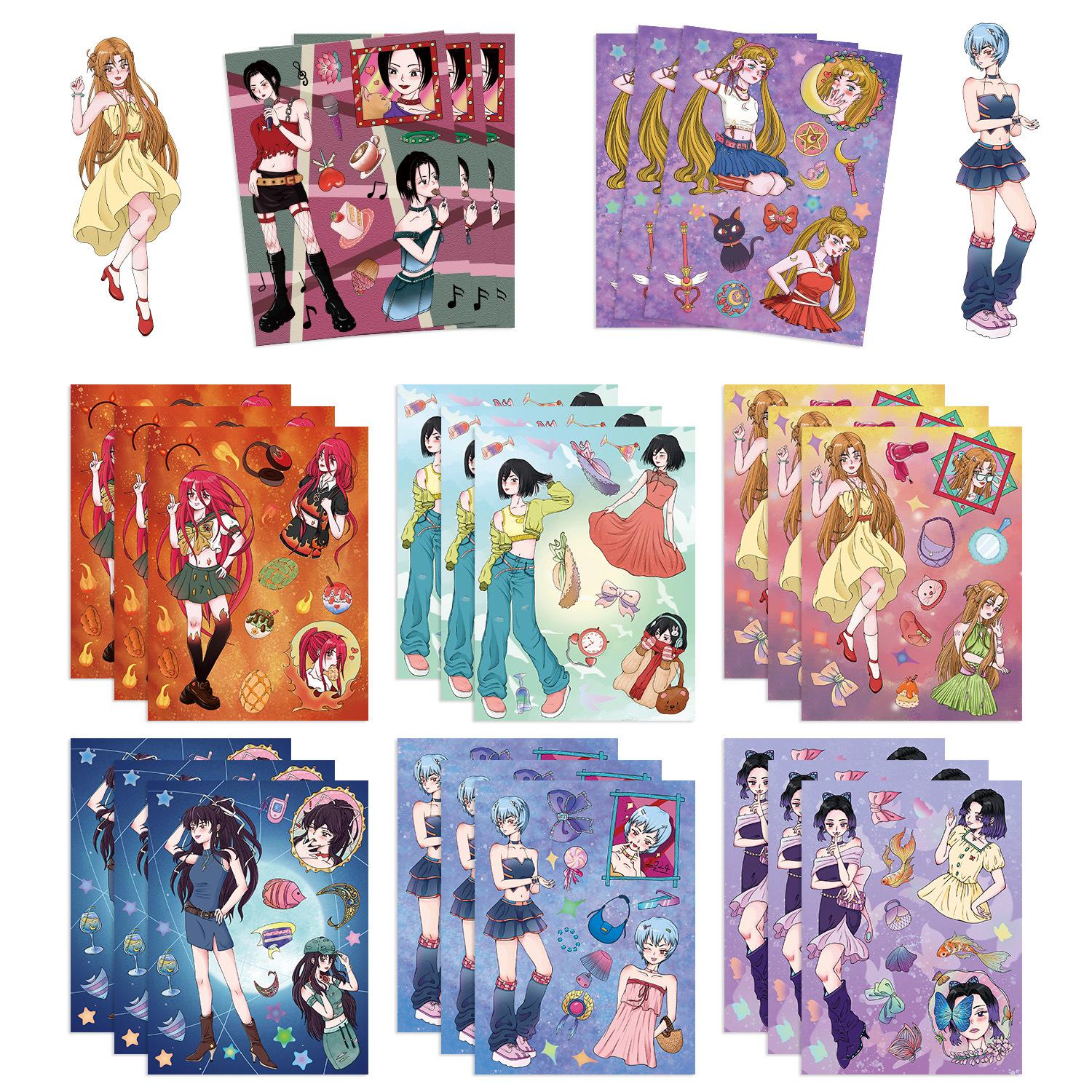 

8 стилей городских горячих девушек носят марлевые наклейки DIY ручной аккаунт маленькая карточка украшение чехла для мобильного телефона корейский инс