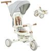 Children's Tricycle, Convertible Baby Buggy, 5-in-1, Push Handle, 1-3 Years, Cream White
