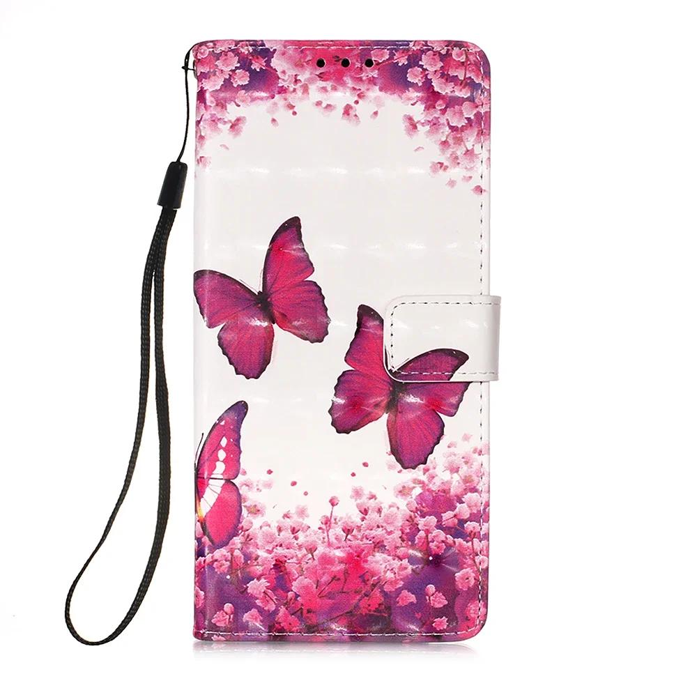 Cute Painted Leather Flip Case on For Samsung Galaxy M13 M12 A12 A13 A22 A22S A32 A52 A52S A72 A73 Wallet Stand Book Cover Strap
