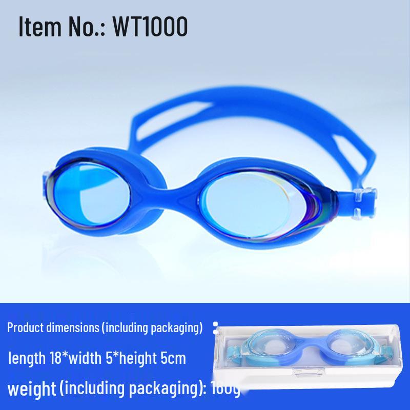Kids' Anti-Fog High-Definition Swim Goggles with Flat Lens - Boys & Girls Diving Goggles