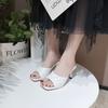 Fashion Plus Size 2025 Summer Sewing Women’s Square Toe Slippers Outdoor Concise Thin Heels Slippers for Fashion Daily Dress Sandals