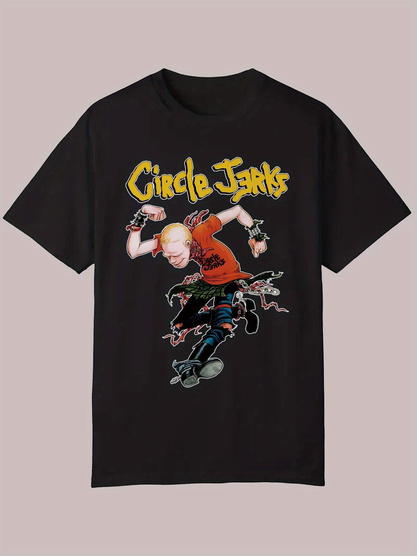 Summer Casual Graphic T-shirt - Circle Jerks Punk Rock Design with Bold Lettering & Edgy Artwork XXXXL