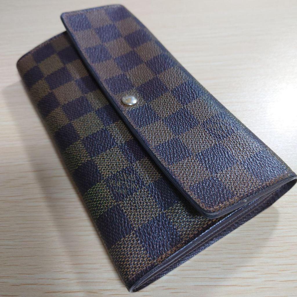 Used [Used] LOUIS VUITTON Damier Bi-fold Long Wallet // Initials T.O