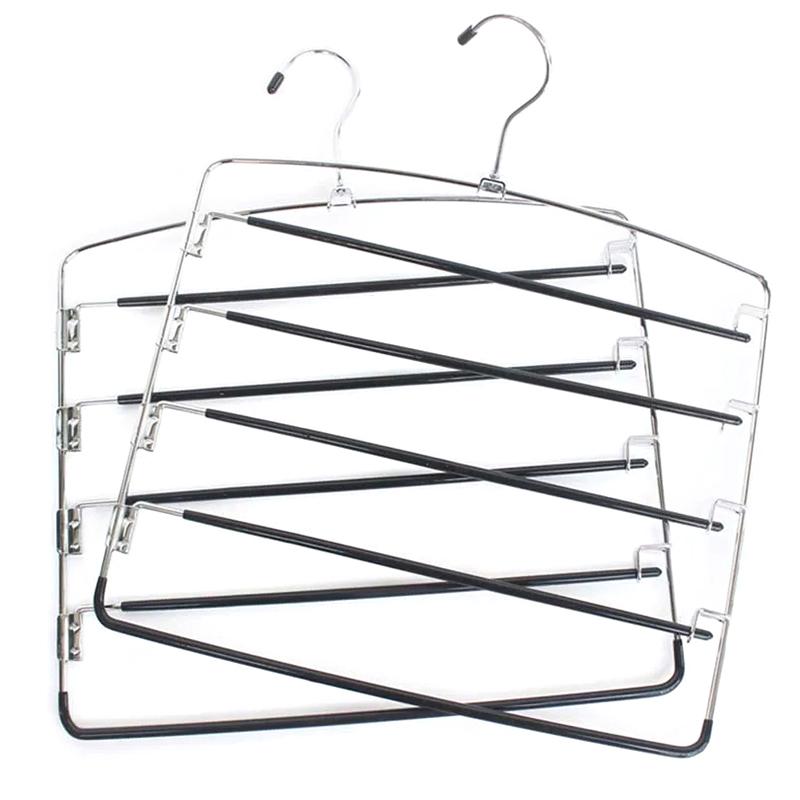 Mehrschichtige Edelstahl Bewegliche Kleiderbügel Regale Organizer Platzsparer Schrank Kleiderbügelständer Hosen Kleidung Funktionsbügel