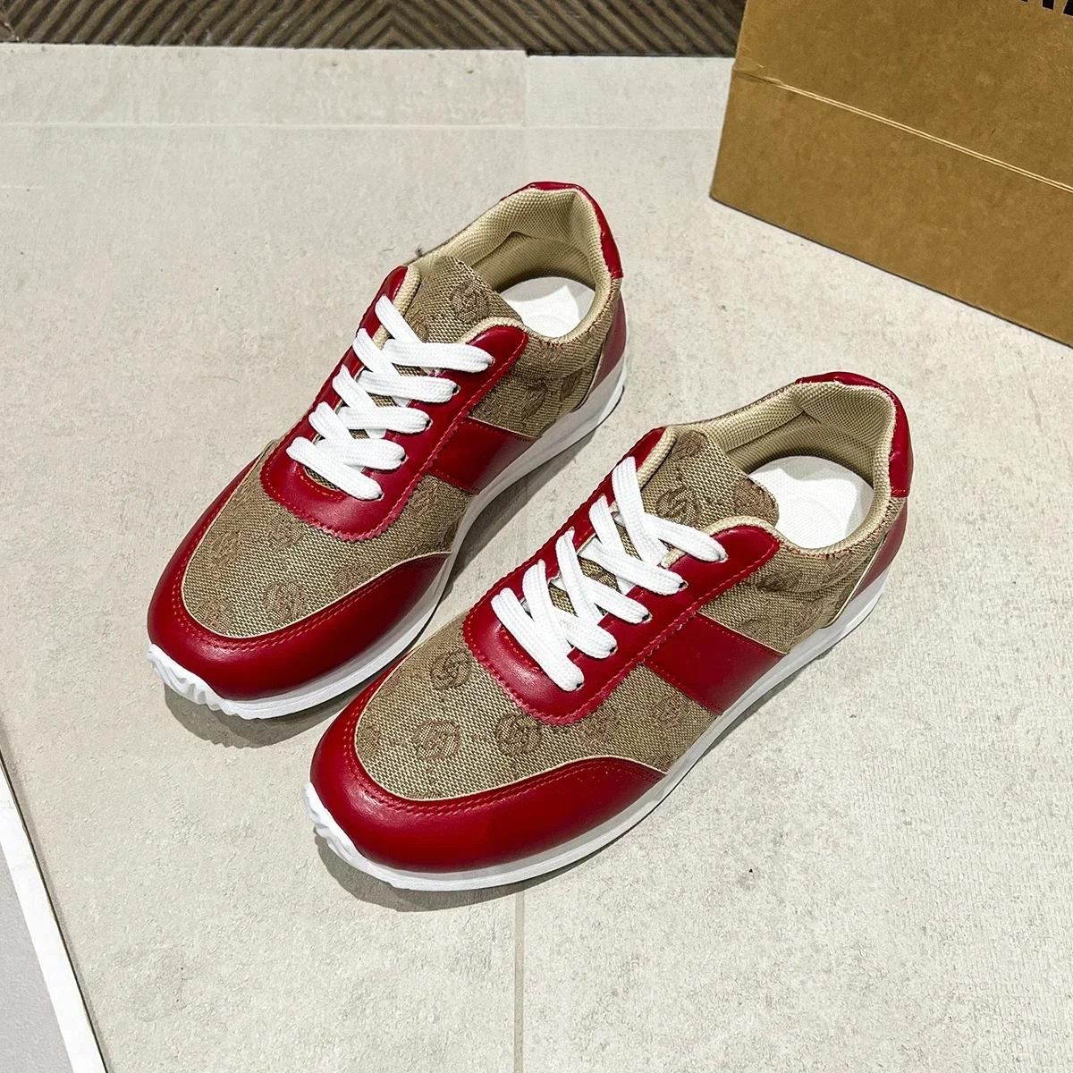 

Fashion Spring Autumn Breathable Women Trend Lightweight Leisure Sneakers Women Walking Design Fashion Platform Shoes Zapatos De Mujer 36 красный