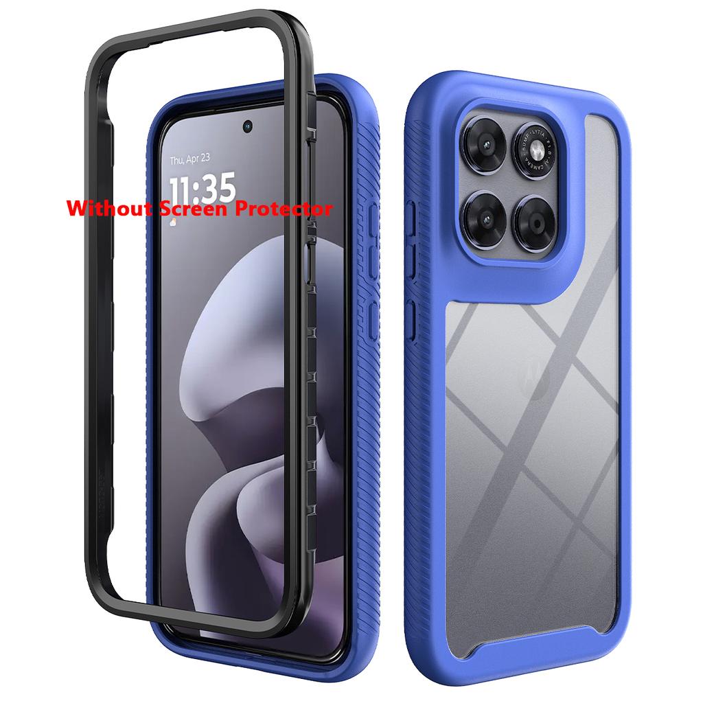 2 In 1 Hybrid Armor Shockproof Phone Case For Motorola Moto G67 G77 TPU Plastic Frame Transparent Acrylic Back Cover Fundas