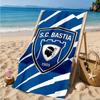 Telo da Spiaggia con Stemma Calcio SC Bastia, Asciugatura Rapida, Facile da Curare, Adatto Sia per il Fitness che per le Vacanze al Mare, Essenziale Sportivo