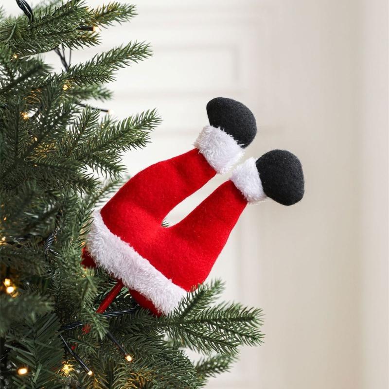 Festival Fabric Leg Ornament Christmas Tree Top Decorations For Holiday Party Floral Arrangements Outdoor Garden Display