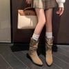 Large Size Embroidered Sleeve Fashion Boots Women's Autumn and Winter New Style Retro Short Boots Women
