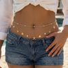 2 Pcs/set Gold Beads Body Chain Imitation Pearl Belly Chains Charms Starfish Waist Chain  Summer