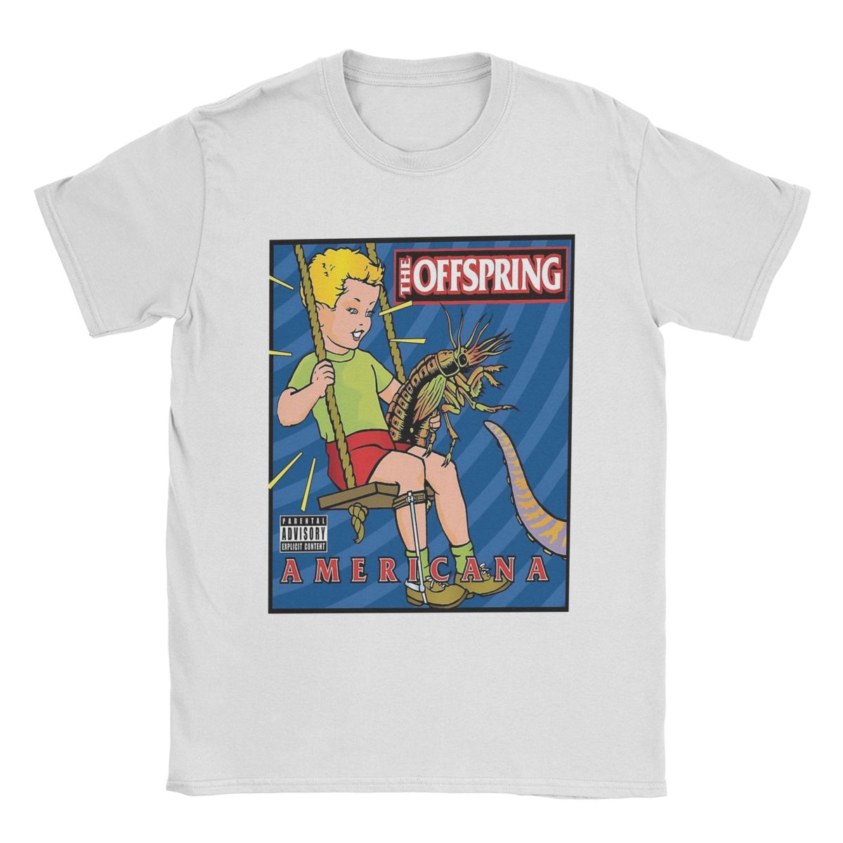 

Чоловіча футболка The Offspring Одяг з чистої бавовни Вінтажна футболка з коротким рукавом та круглим вирізом для вечірки L білий