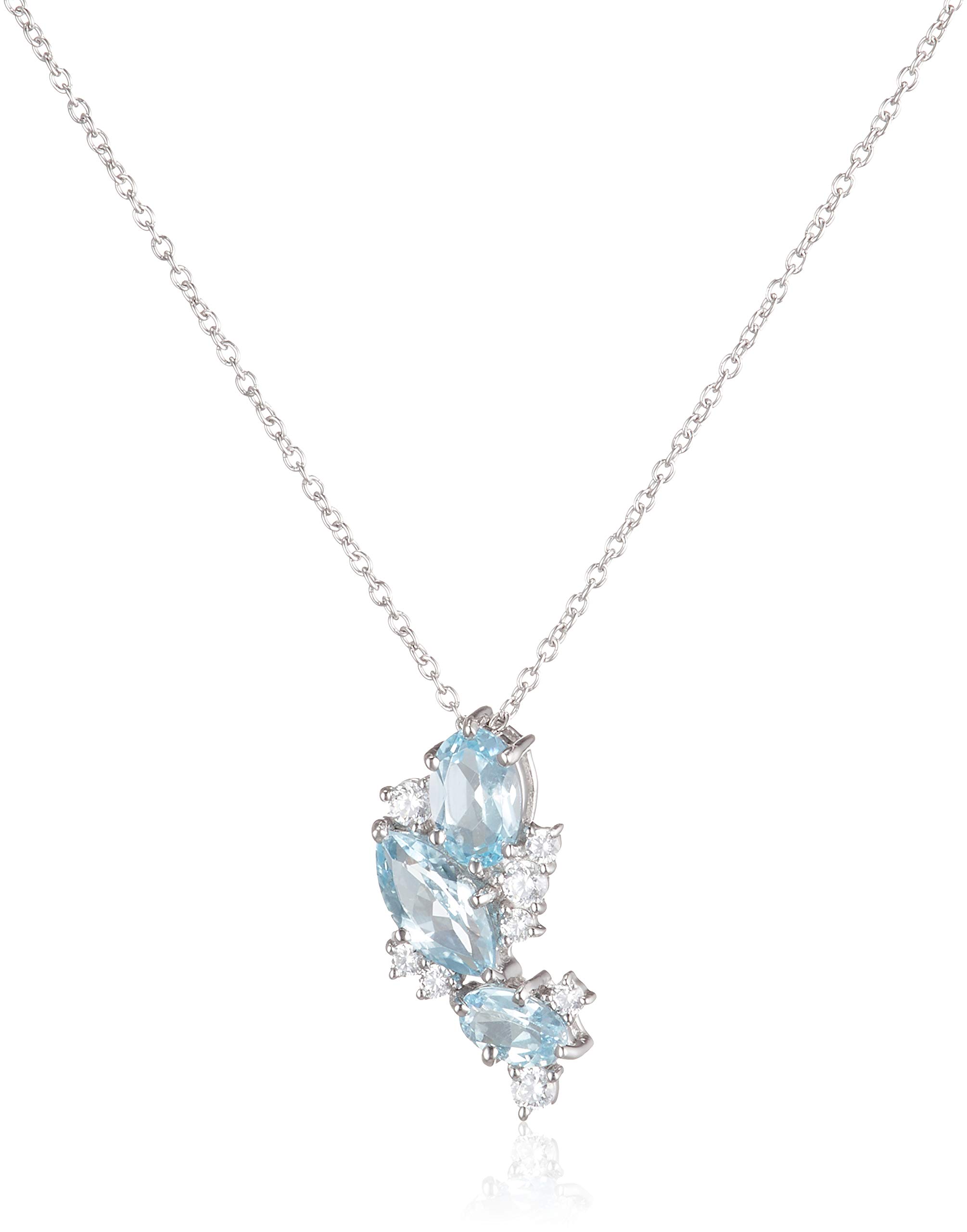 

ESTELLE November Birthstone Blue Topaz Silver Rhodium Plated Necklace 0772-1001-0013-0000