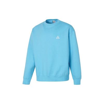 Embroidered Letter Ribbed Crew Neck Sweatshirt Men Tops Sky-Blue DX9612-407