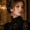 Little Black Dress Earrings 1 Pair Faux Crystal Heart Earrings Red Baroque Drop Earring Durable Large Dangle Victoria Halloween Jewelry Accessory