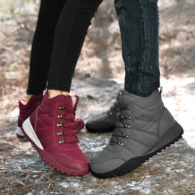 Winter New Large Size Couple High Top Snow Boots Velvet Warm Tarp Outdoor Men's Shoes