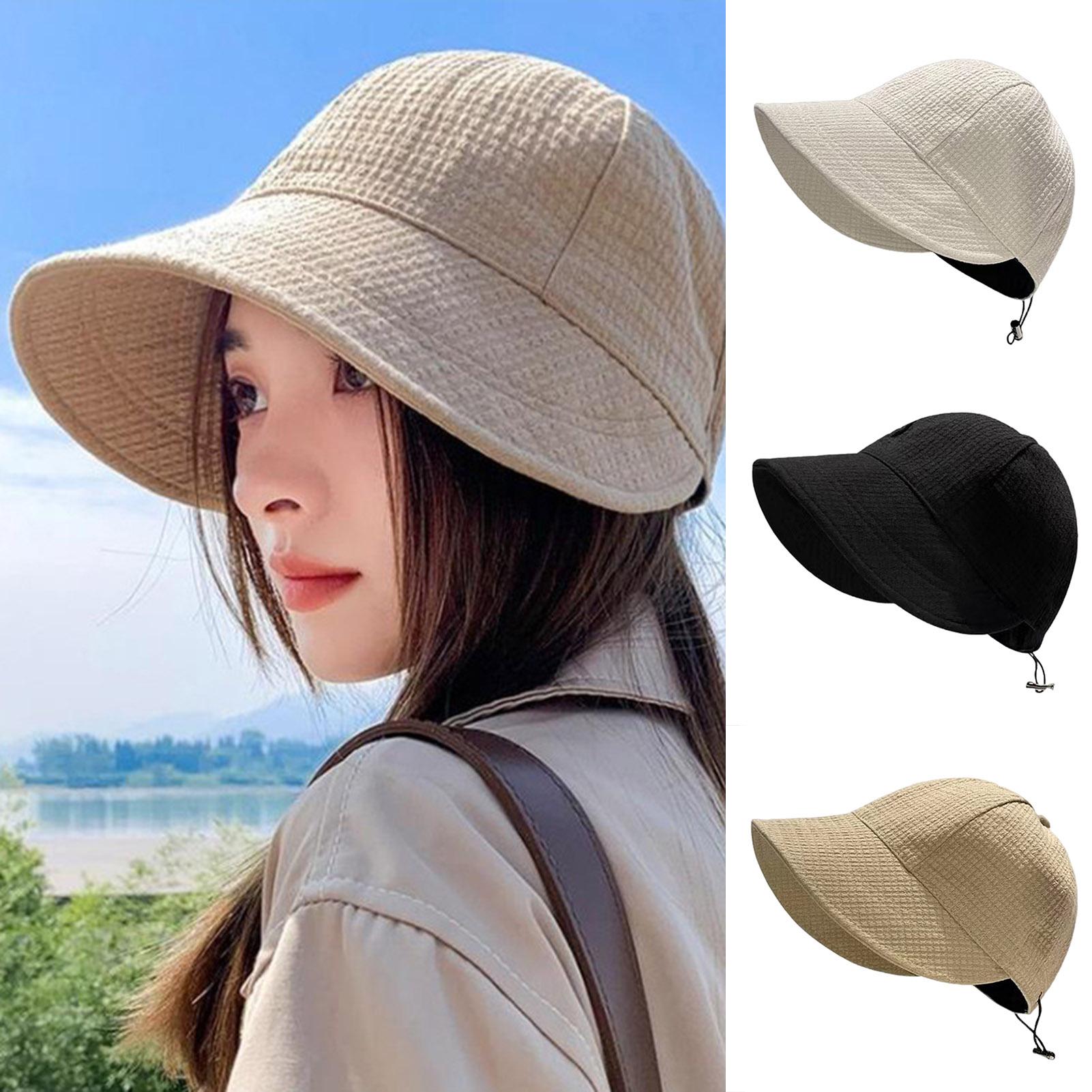 My Extreme Outdoor Activities Women's Coffee Foldable Sunhat Summer Outdoor Beach Fisherman Hat Sunscreen Protection Cap Adjustable Cotton Wide Brim Bucket Caps For