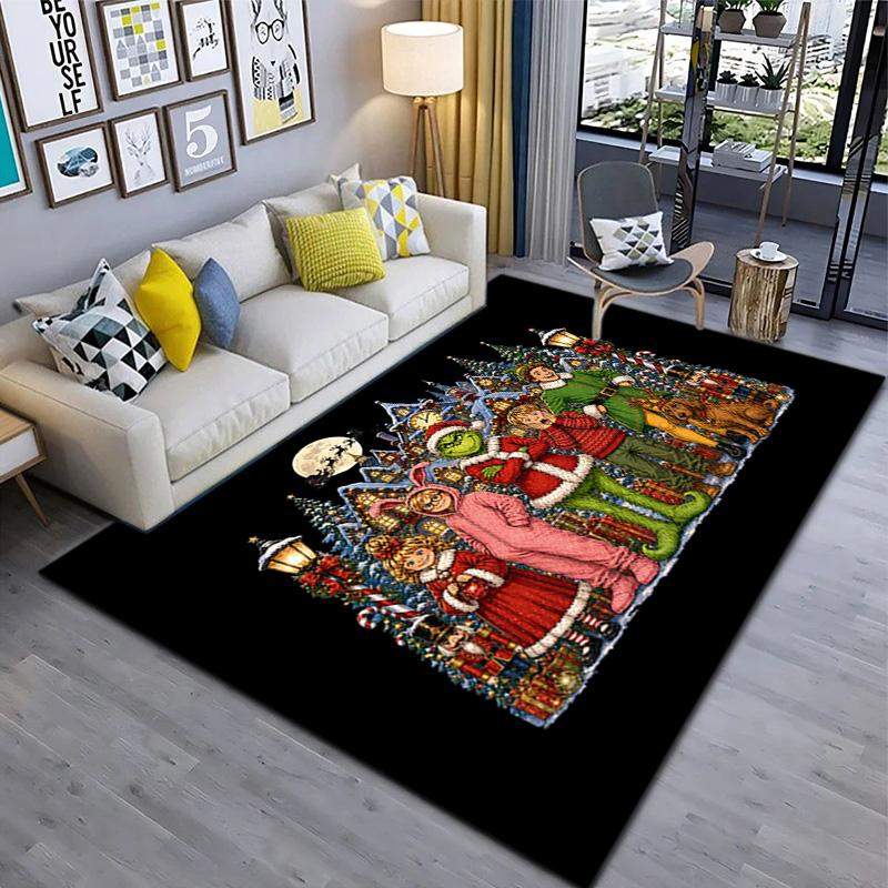 Regalo di Natale Commedia Come il Grinch rubò il Natale tappeto casa soggiorno decorazione tavolo e sedie tappeto antiscivolo porta A11