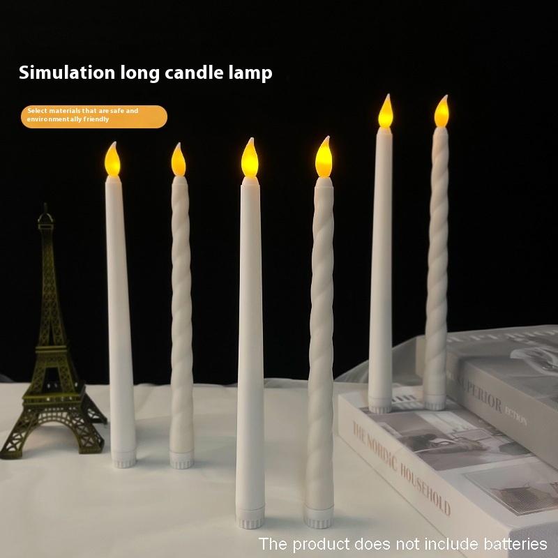 1 Piece Flickering Electric Long Candle Light Led Flameless Taper Candles Dinner Candle Candlesticks Decor For Party Wedding