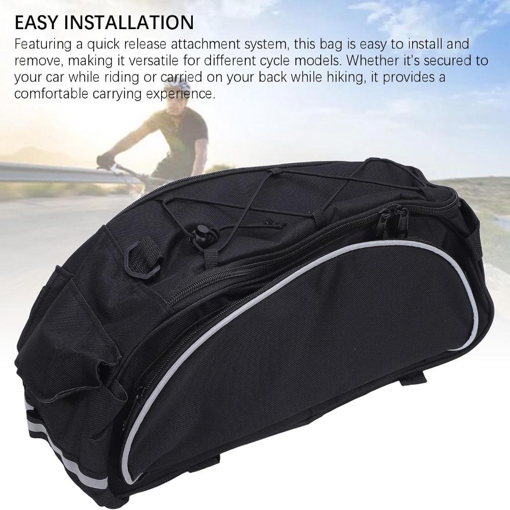 Quick Release Bike Rear Rack Bag 600D Polyester Bicycle Trunk Bag  Bicycles with Rear Racks