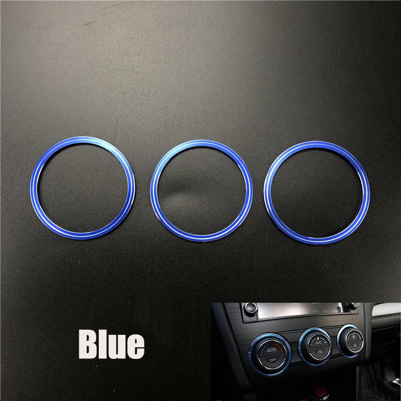 3Pcs/Set Car Styling AC Adjustment Knob Decorative Ring For Subaru Forester Impreza XV Crosstrek WRX Levorg Auto Accessories
