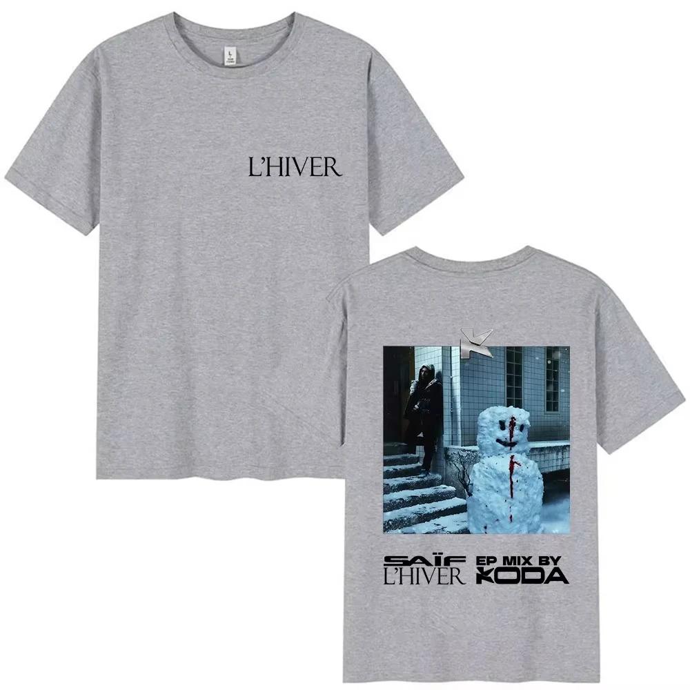 

New Rapper LHIVER Saif Album 2026 Graphic T Shirt Unisexs Women Vintage Cotton Tshirts Unisex Hip Hop Clothing Tshirt Summer S