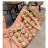 5Pcs Neue Retro Haarnadeln Set Feder Perle Haar Clip für Frauen Geometrische Kristall Barrettes Mädchen Haar Zubehör