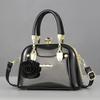 Textured bright leather European and American fashion handbag shoulder bag large capacity messenger bag shell bag dinner bag