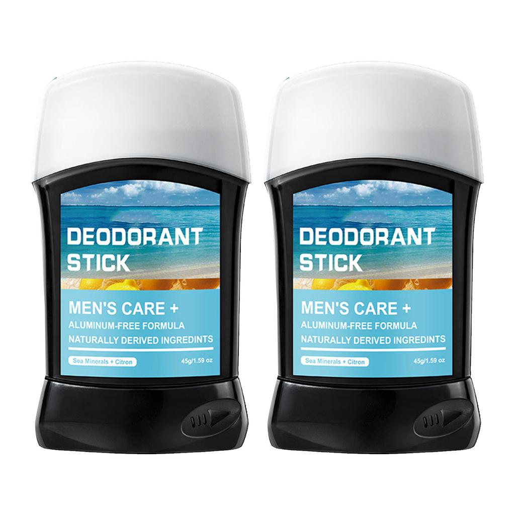 Set of 2 Long-Lasting Men's Deodorant for Men, Portable Perfume Stick with Refreshing Fragrance, Keeps You Dry and Confident All Day