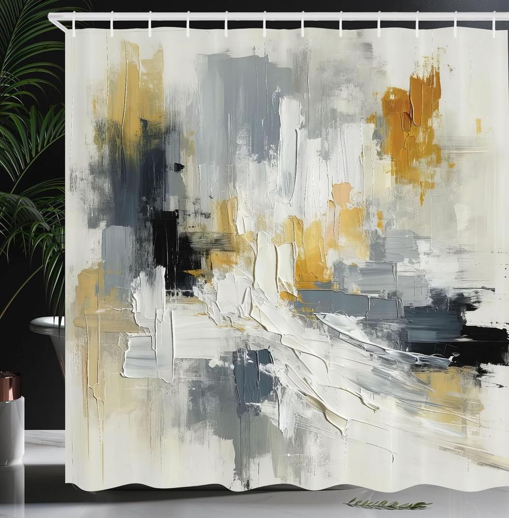 black and white shower curtain misty tall trees woodland natural landscape fabric bathroom decoration shower curtain with hook