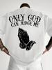 Men'S "Only God Can Judge Me" Graphic T-Shirt  Casual Crew Neck Plus Size Short Sleeve TopSummer Outdoor Women's T-shirt Tops