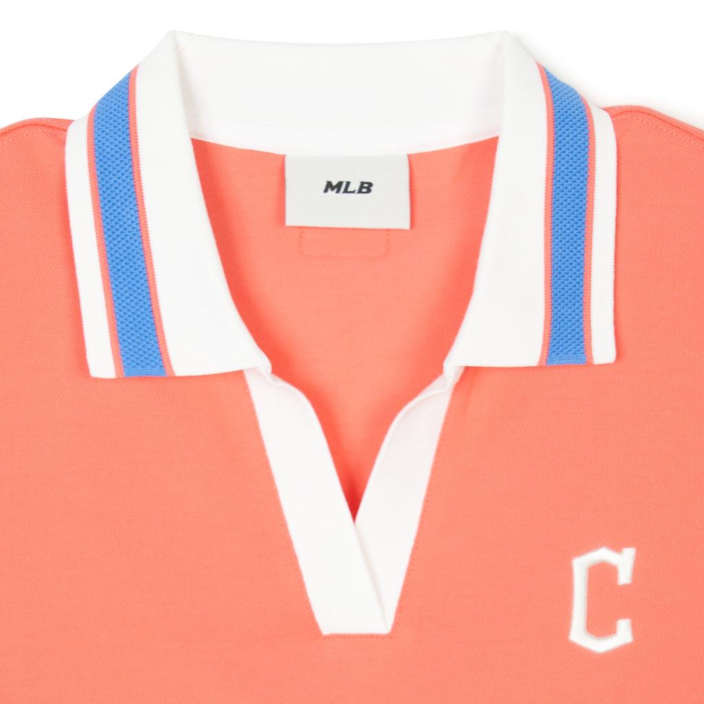 New MLB Cleveland Guardians Polo Shirt Women's Coral 3FPQB0343-45COD