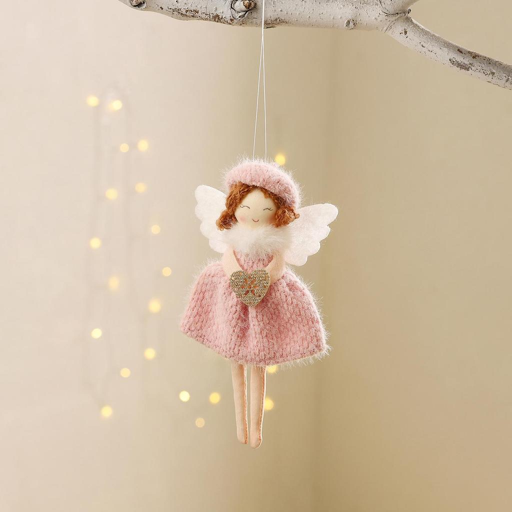 Handmade Knitted Angel Tree Ornament - Christmas Girl Doll Decoration
