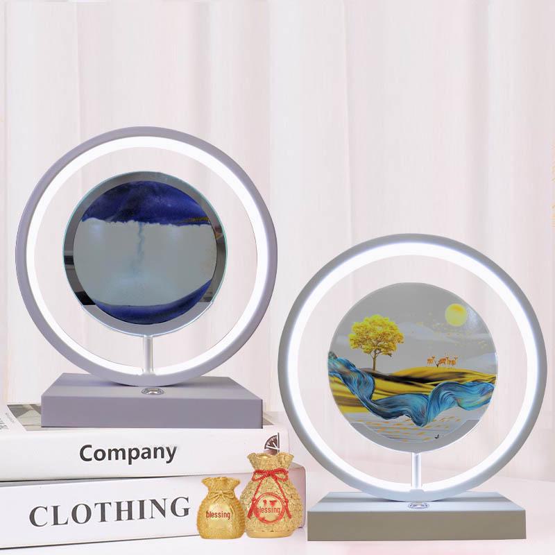 DIY Quicksand Table Lamp - Creative Atmosphere Light with Dynamic Painting and Smart Night Light