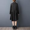 Long Sleeve Plus Size Black Cotton Vintage Dot New In Dresses for Women Casual Loose Spring Autumn Shirt Dress