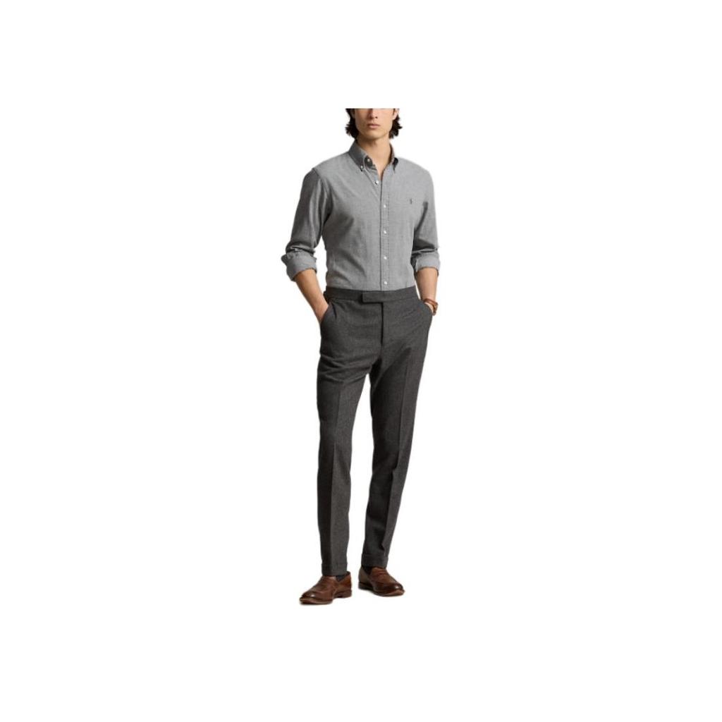 Polo Ralph Lauren Logo Embroidered Single-Breasted Long Sleeve Shirt Men Shirts Gray MNPOWOV16823869-020