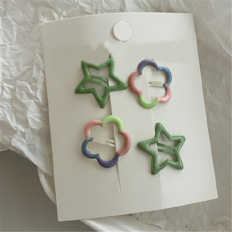 Funny Star Hairclip 2000s Japanese Side Pin Hair Clip Girl Hair Styling Tool Flower Side Clip Kids Girl Hair Decoration