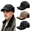 Fleece Lined Thermal Hat Windproof Winter Trapper Cap Fashion Earflap Flat Cap  Dad