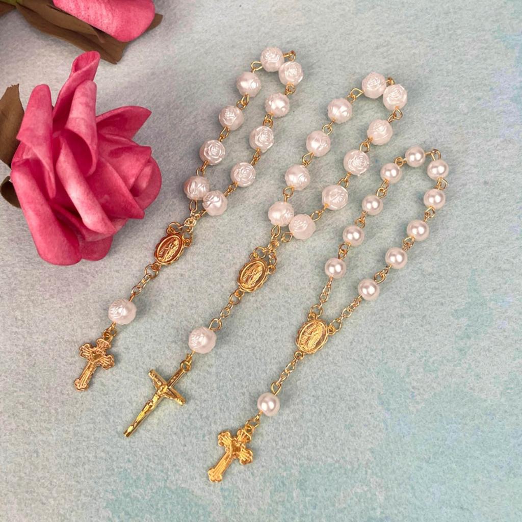 Unique Baby Baptism Bracelet Religious Style Prayer Bracelet Rosary Bracelet Adjustable Rose Baby Baptism Bracelets