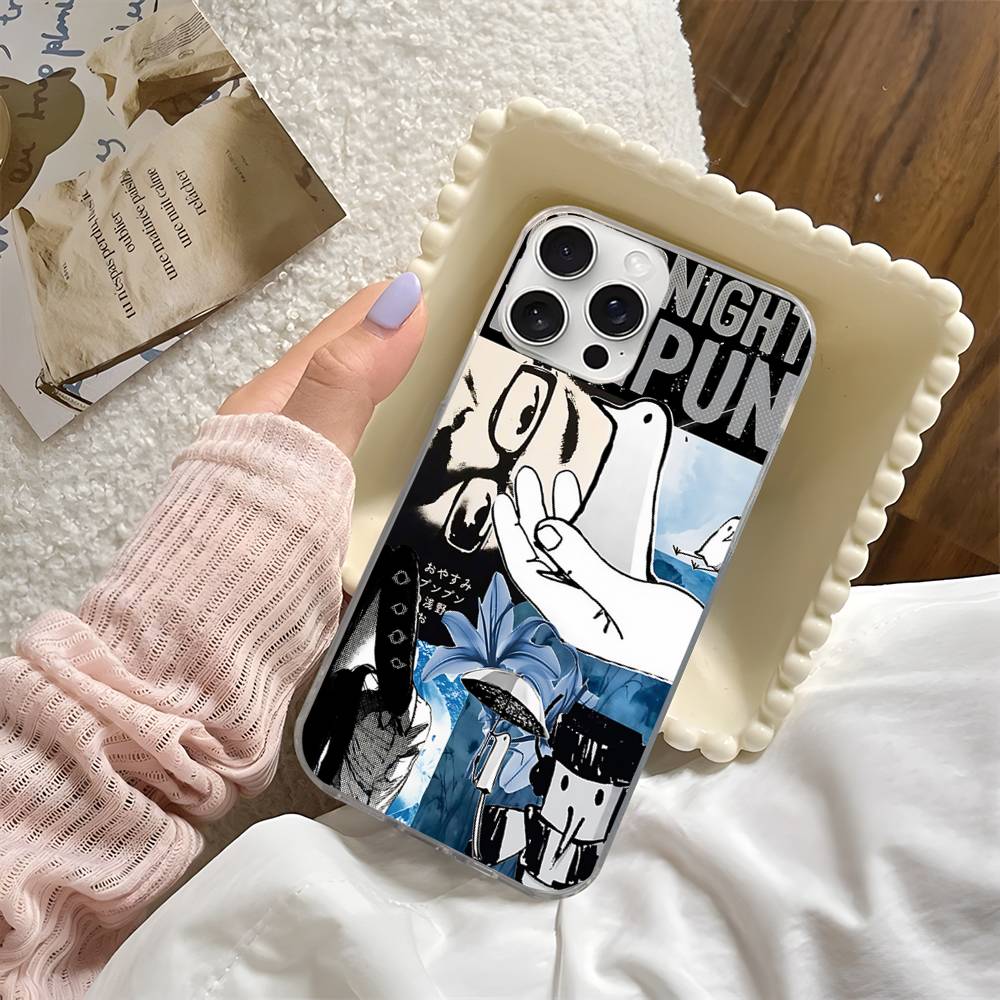 Goodnight Punpun Phone Case Phone Case For iPhone 17 16 15 14 13 12 Pro Max Plus Fantasy Glitter Aurora Water Ripple Cover