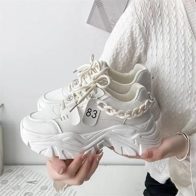 Sneakers Dames Chunky Dikke Zool Platform Ketting Gevulkaniseerde Schoenen Mode Ademend Casual Wandelschoen voor Vrouwelijk