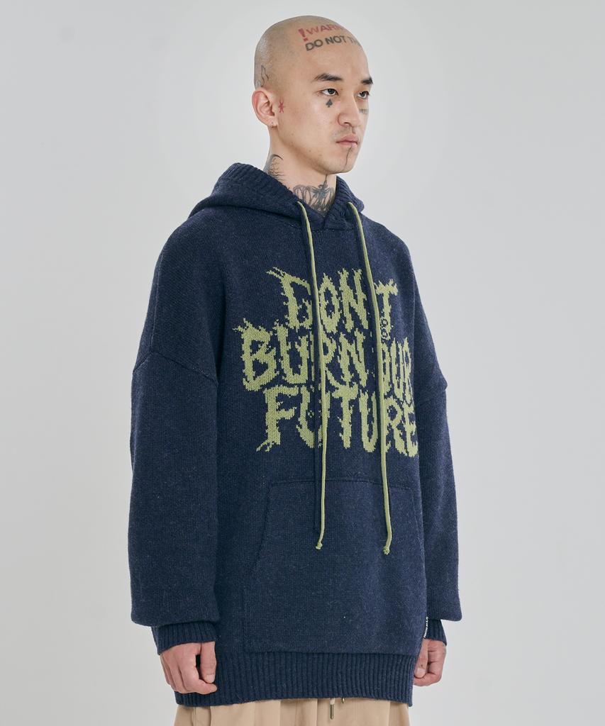 AJOBYAJO [Pba] Dbof Wool Knit Hoodie [Navy]