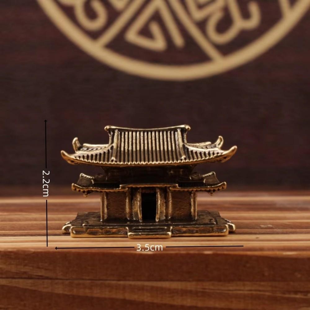 New Brass Micro Landscape Chinese Rockery Ancient Pavilion Ancient Architecture Miniature Model Bonsai Fish Tank Decoration