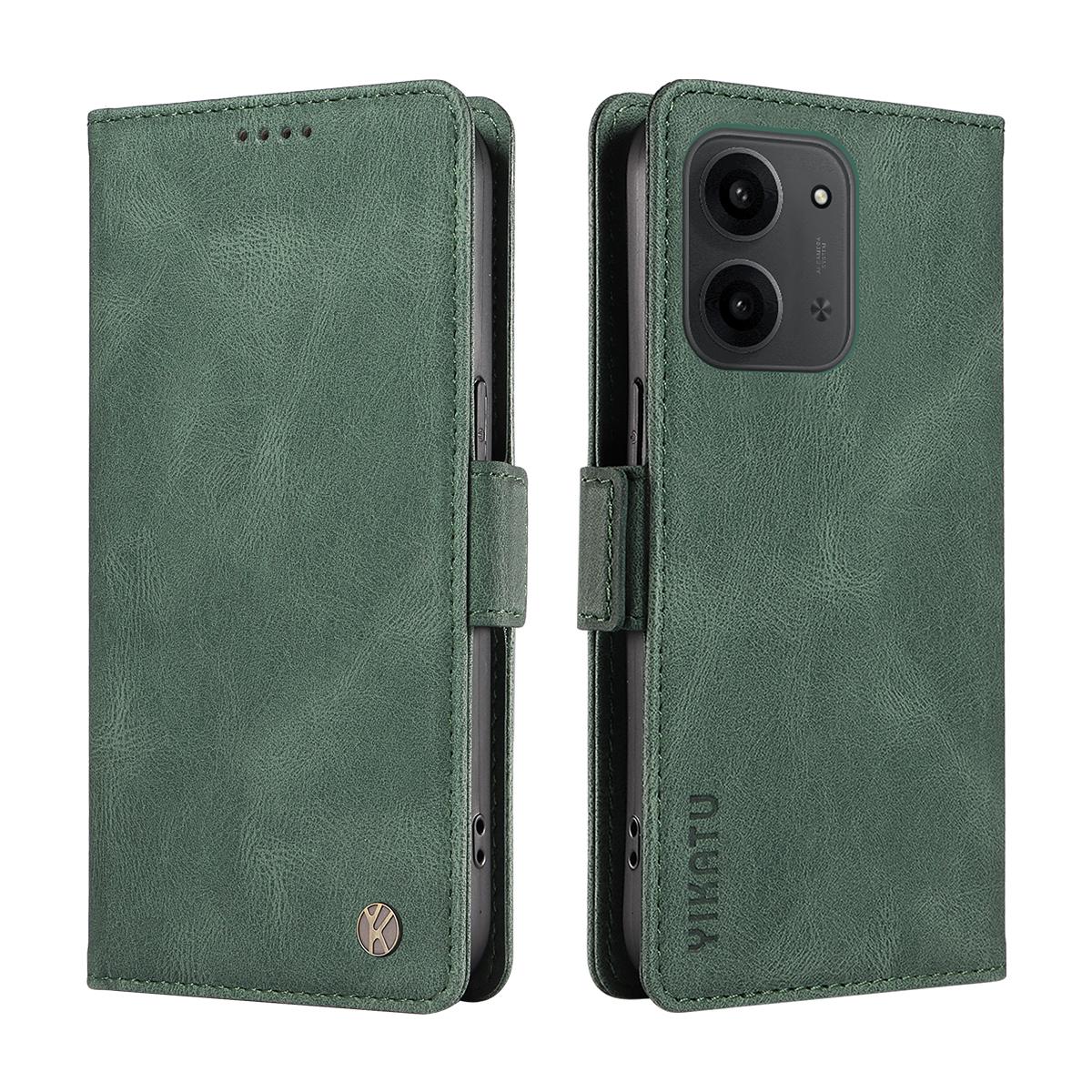 Для Xiaomi Redmi 15C 4G (Глобальный) (171 мм)/Poco C85 4G (171 мм) Кожаный чехол YIKATU YK-005 с ощущением прикосновения к коже, кошелек, чехол для телефона F