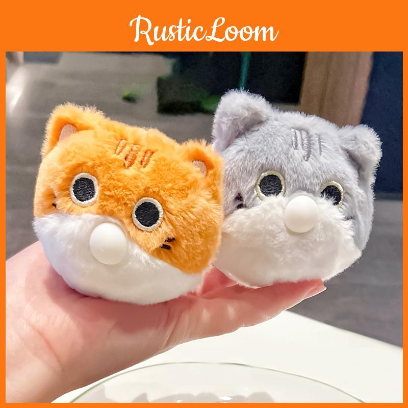 Cat Plush Charming Fish Bubble Blowing Keychain With Cartoon Style Ideal For Key Chain Lovers